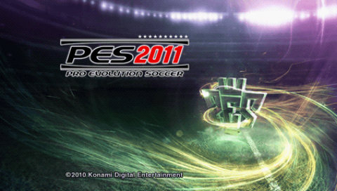 Pro Evolution Soccer 2011 title screen for PSP